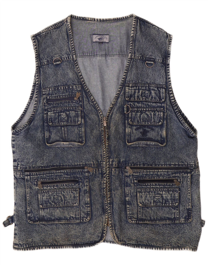 VINTAGE Gilet bărbătesc din denim UK 50 5XL Albastru