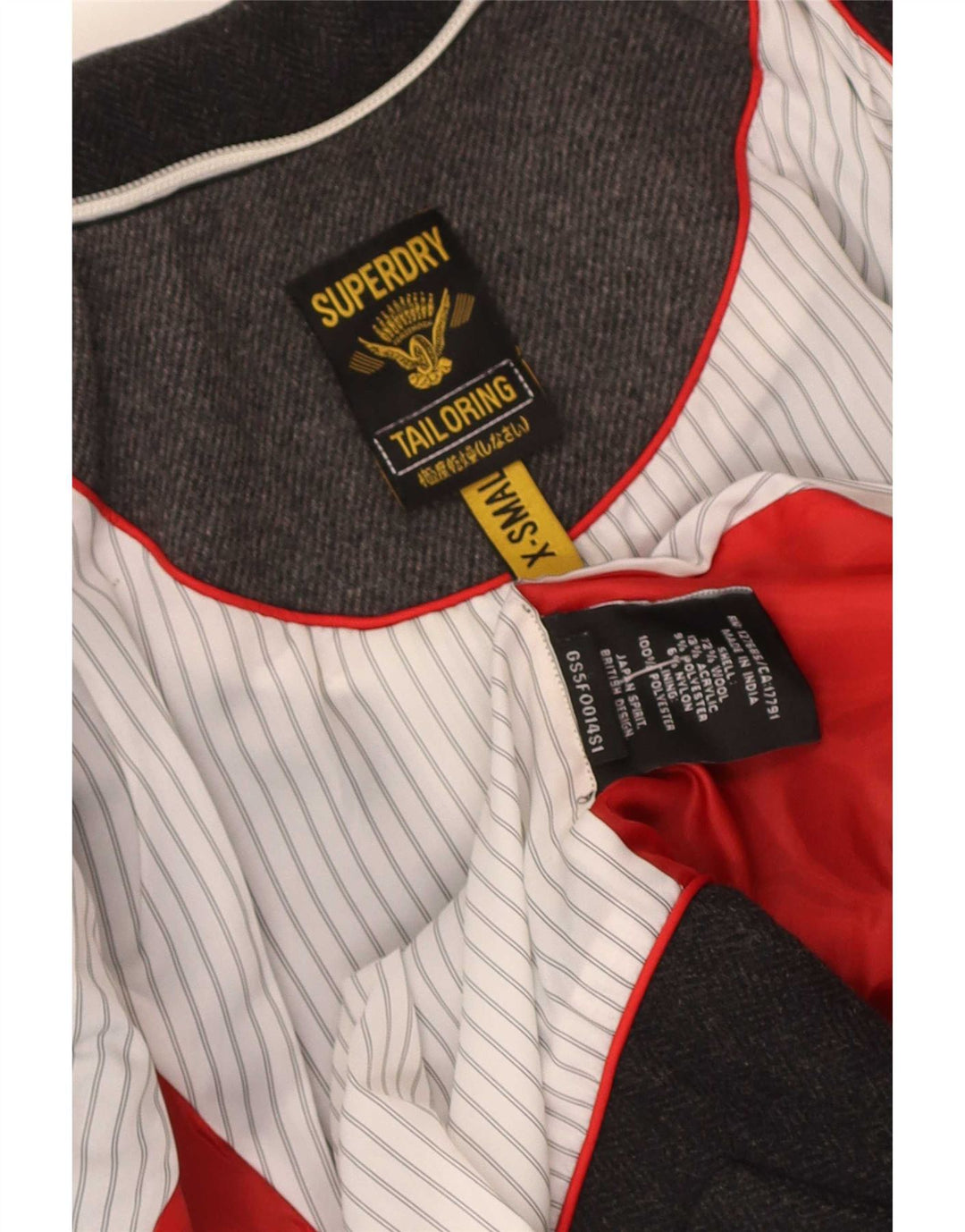 Jachetă Blazer pentru femei Superdry cu 2 nasturi UK 6 XS Lână gri