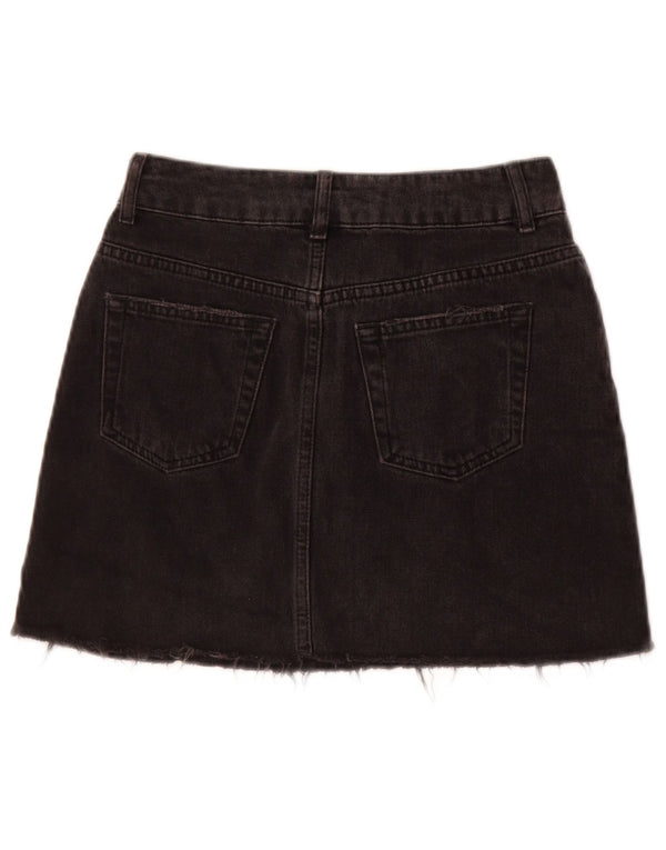 Fusta de blugi Topshop pentru femei UK 8 Small W26 Bumbac negru