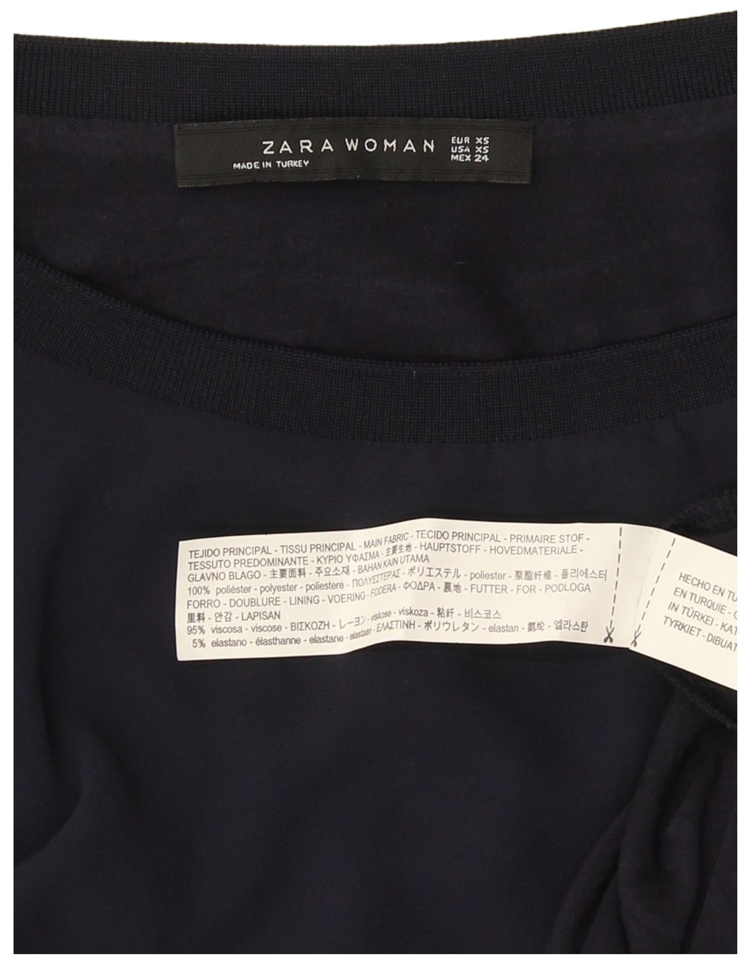 Bluză supradimensionată pentru femei Zara UK 6 XS Viscoză bleumarin