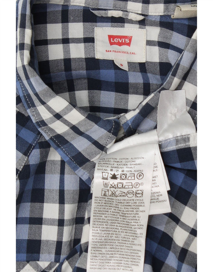 Cămașă Levi's pentru bărbați din bumbac cu carouri mici, albastre