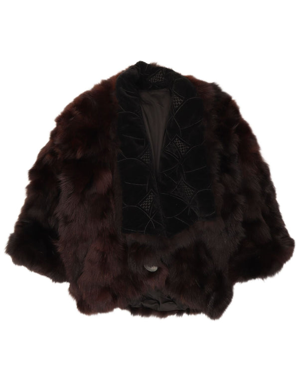 Jachetă vintage pentru femei din blană artificială EU 44 XL maro