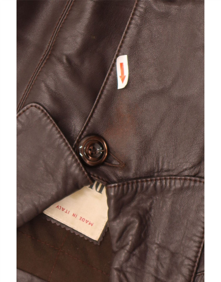 Palton din piele pentru femei Dibi IT 48 XL din piele maro