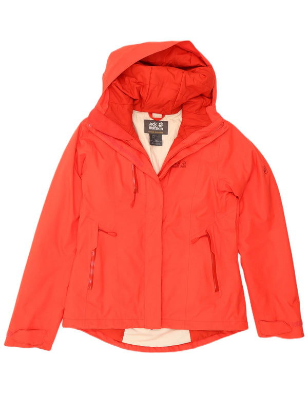 Jack Wolfskin Jachetă de ploaie supradimensionată cu glugă pentru femei UK 8/10 Small Red