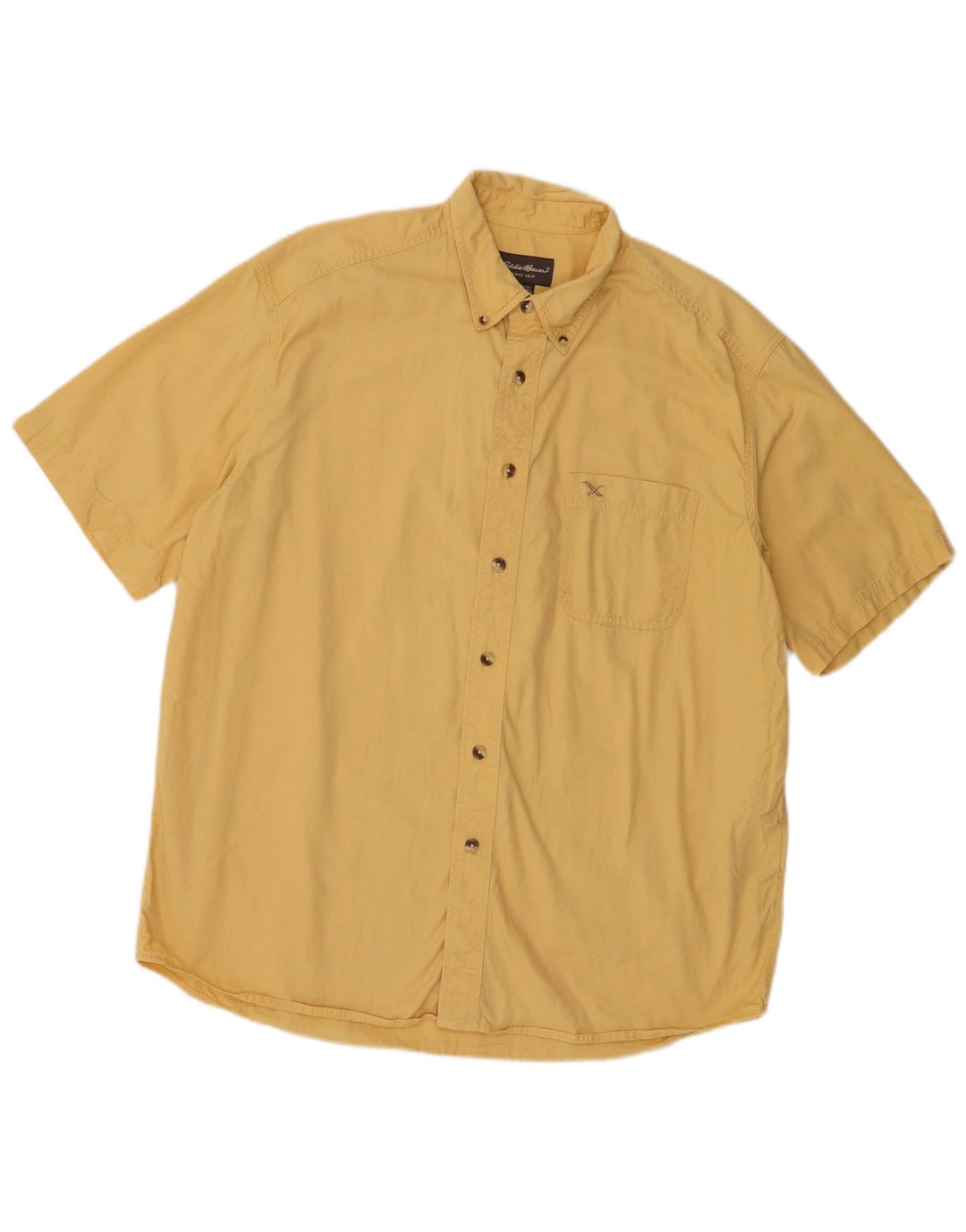 Cămașă cu mânecă scurtă pentru bărbați Eddie Bauer, bumbac galben mare
