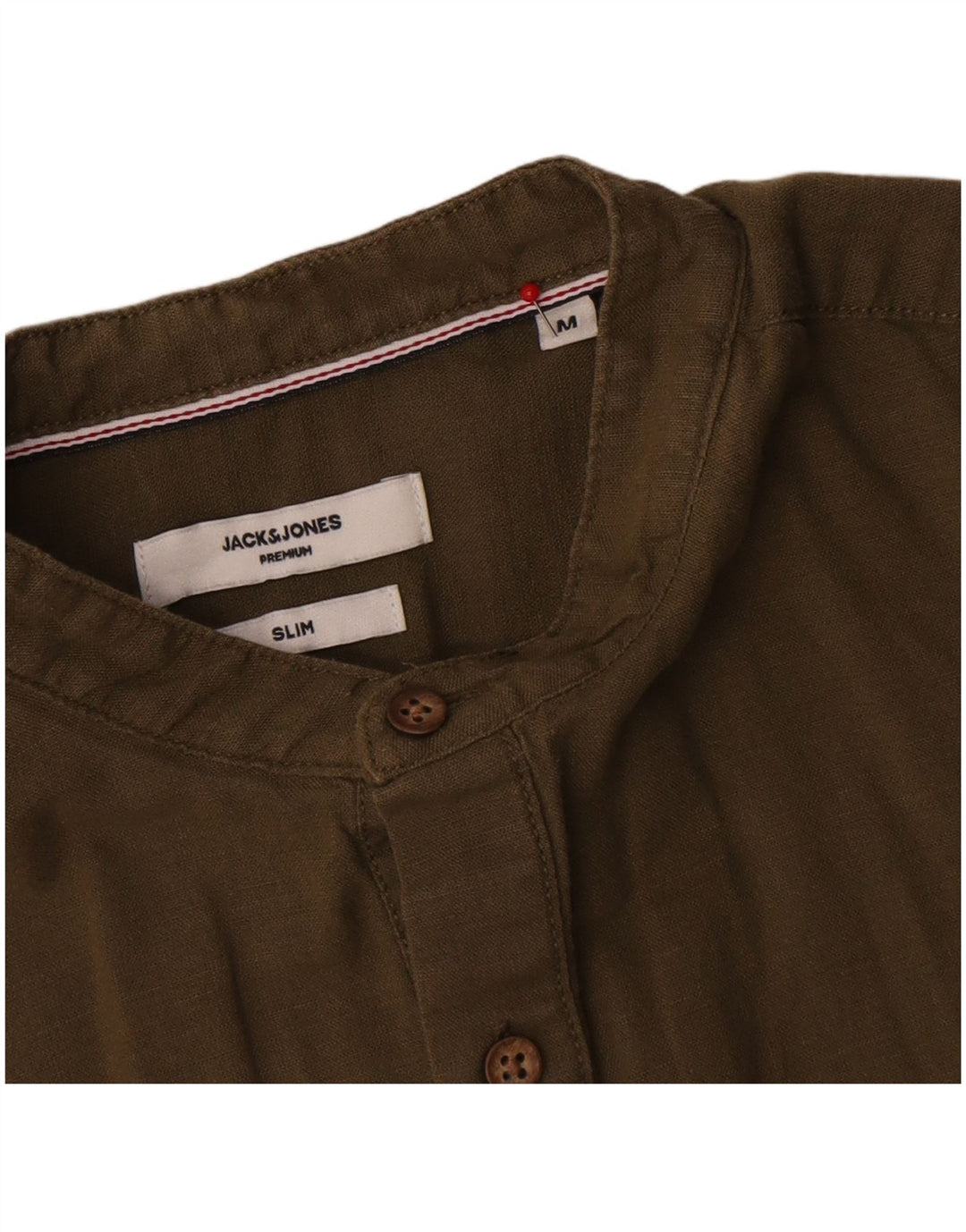 Cămașă Jack & Jones Premium pentru bărbați, subțire, bumbac mediu kaki