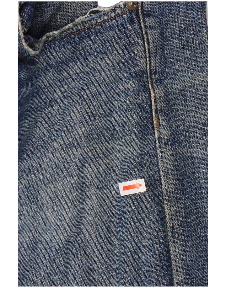 Massimo Dutti Blugi Distressed Straight pentru bărbați EU 42 Large W32 L29 Blue