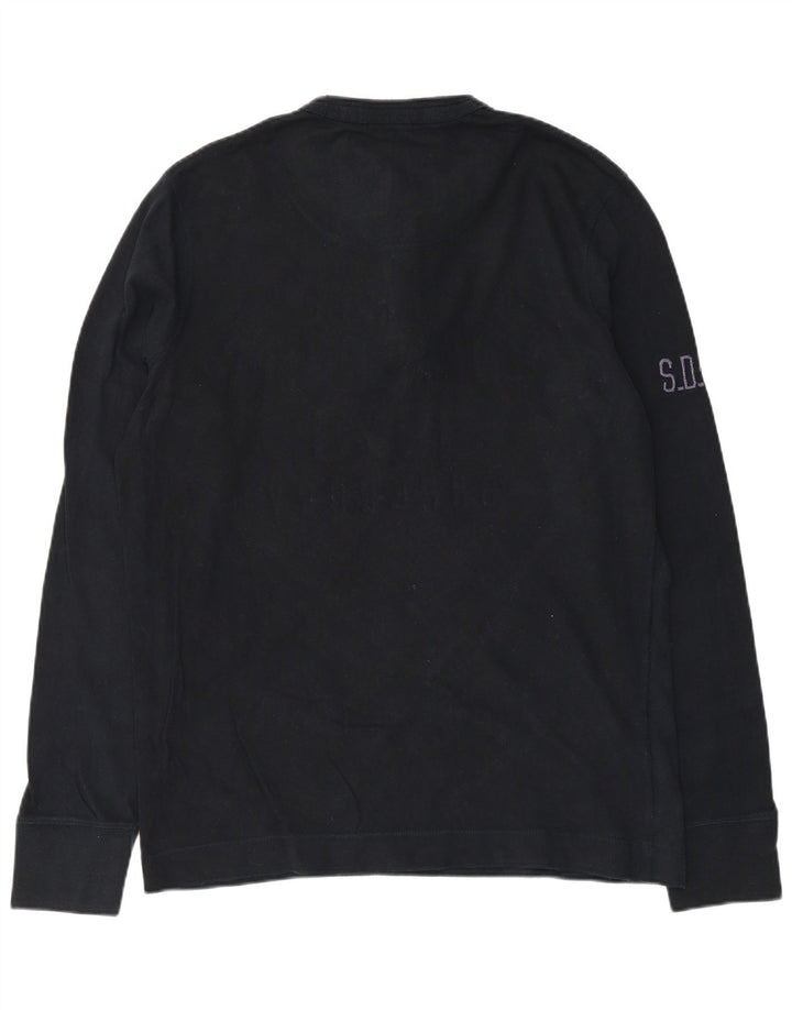 Top grafic pentru bărbați Superdry cu mânecă lungă XL, bumbac bleumarin