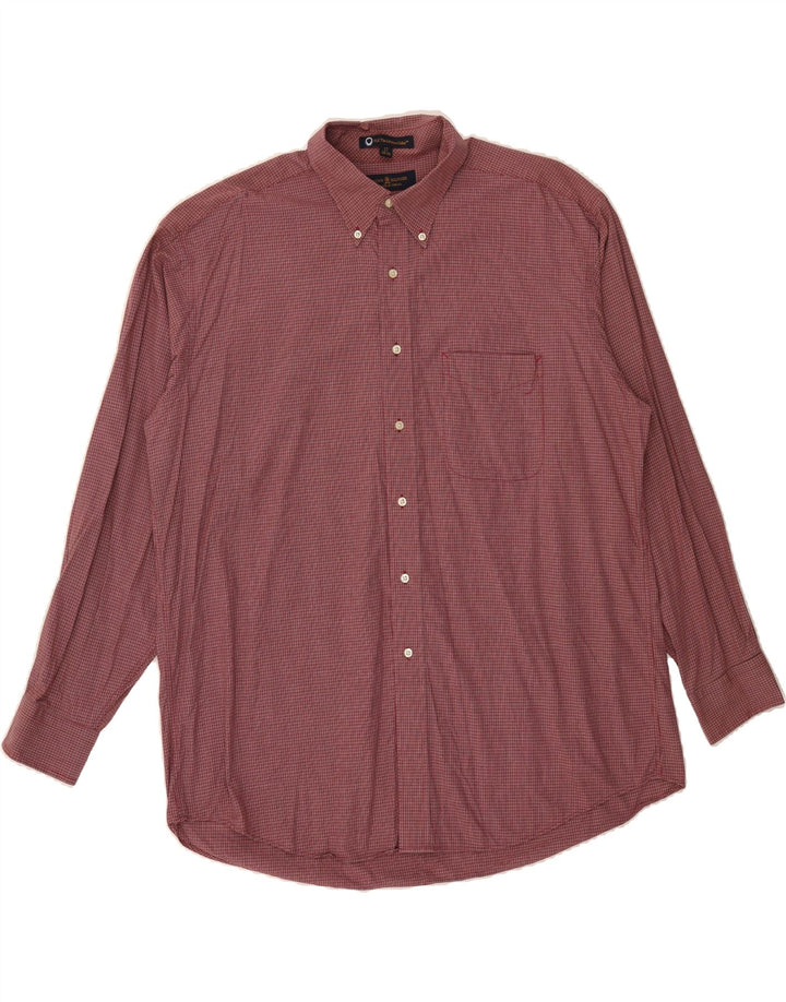 TOMMY HILFIGER Mens Shirt Size 17 XL Red Check Vintage Tommy Hilfiger and Second-Hand Tommy Hilfiger from Messina Hembry 