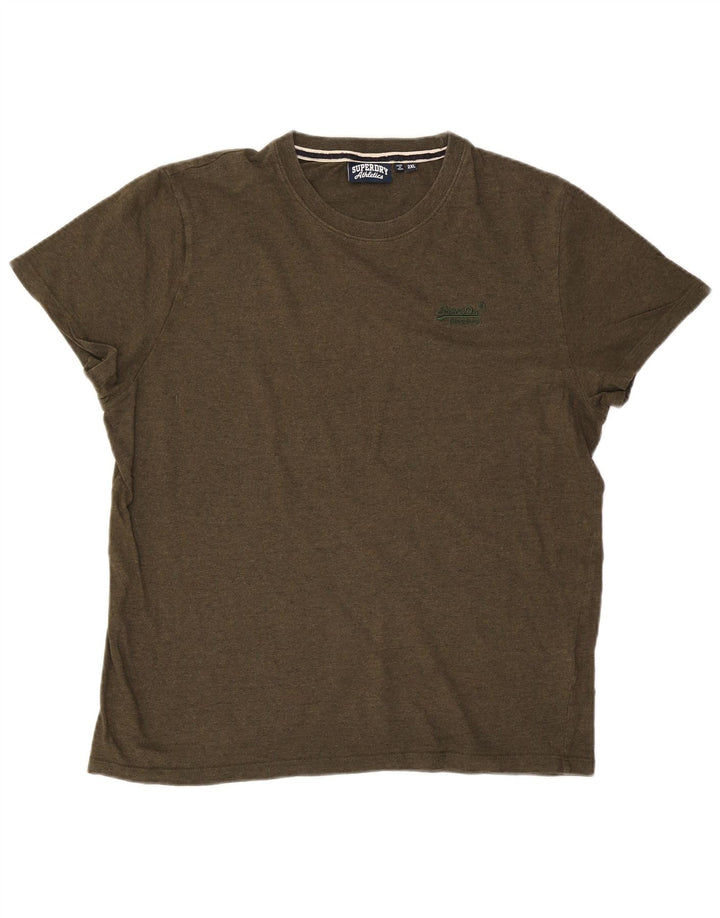 Tricou pentru bărbați Superdry Top 2XL Kaki Bumbac