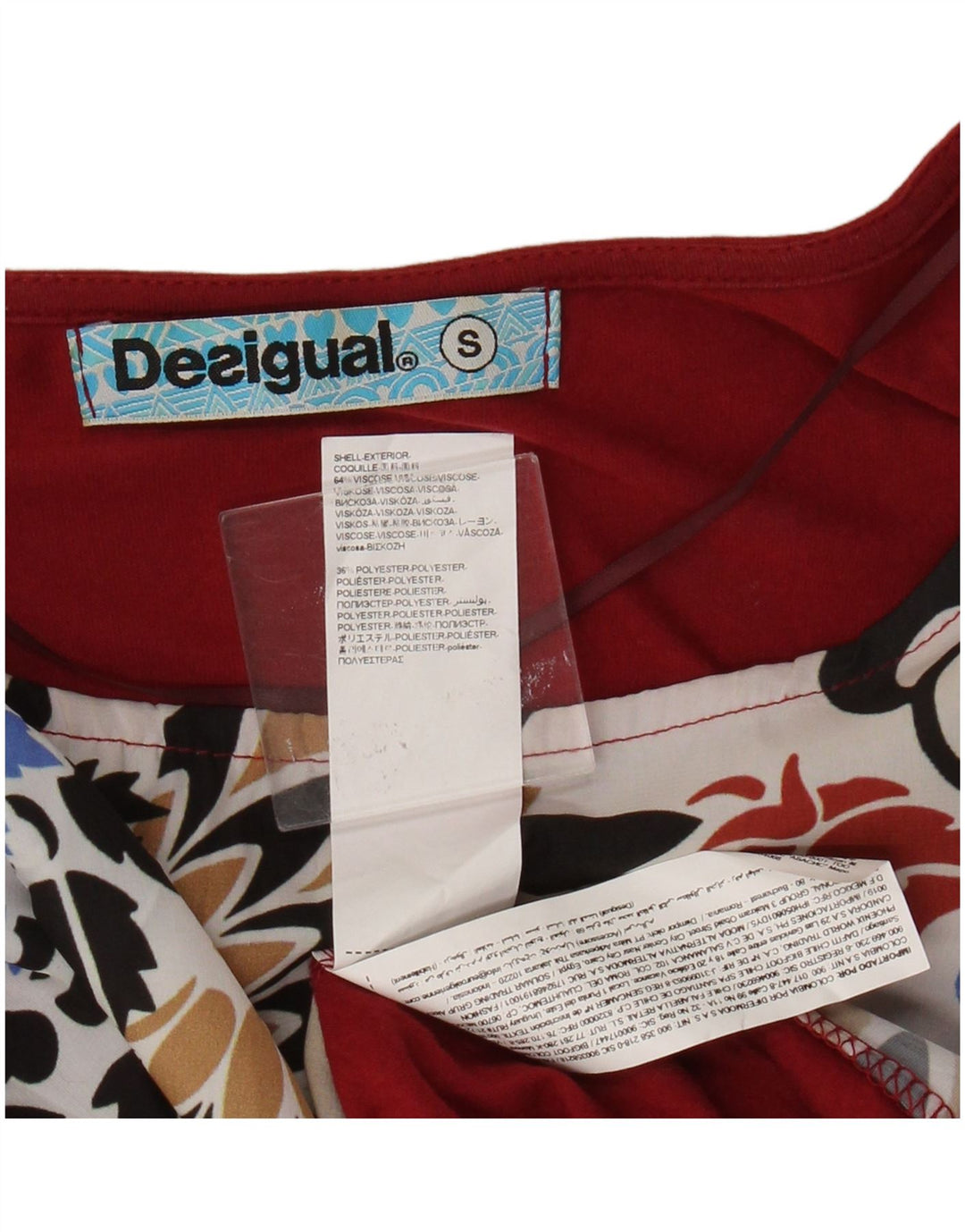 Bluză Desigual Femei Top UK 10 Small Red Floral Viscose
