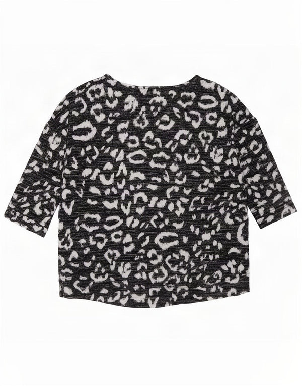 Marks & Spencer Top pentru femei cu mâneci 3/4 UK 12 Medium Black Animal Print