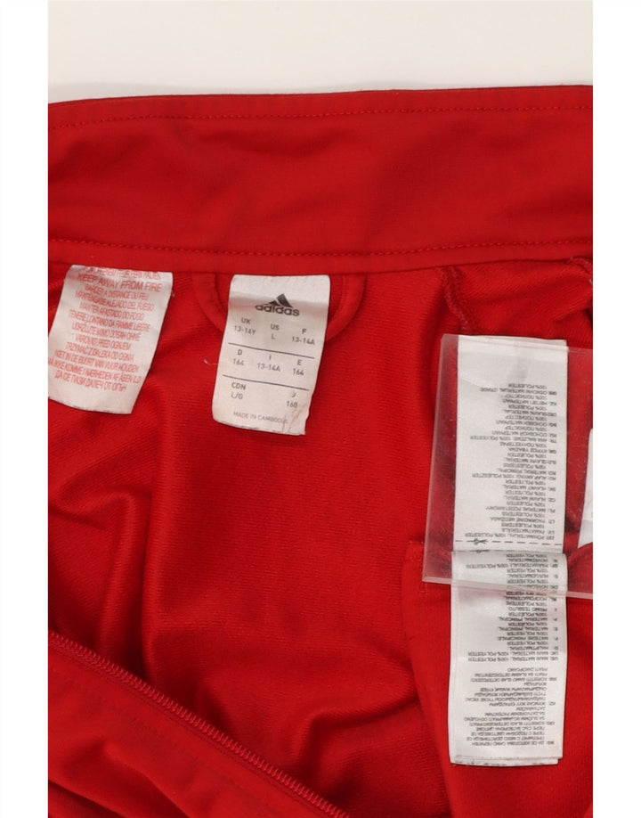ADIDAS Boys Tracksuit Top Jacket 13-14 Years Red Polyester Vintage Adidas and Second-Hand Adidas from Messina Hembry 