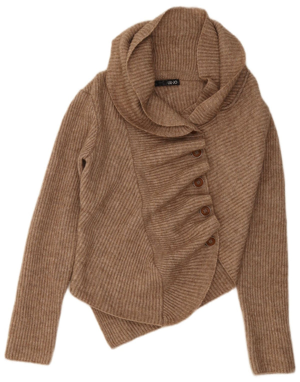 Pulover cardigan asimetric pentru femei Liu Jo IT 40 mic maro acrilic