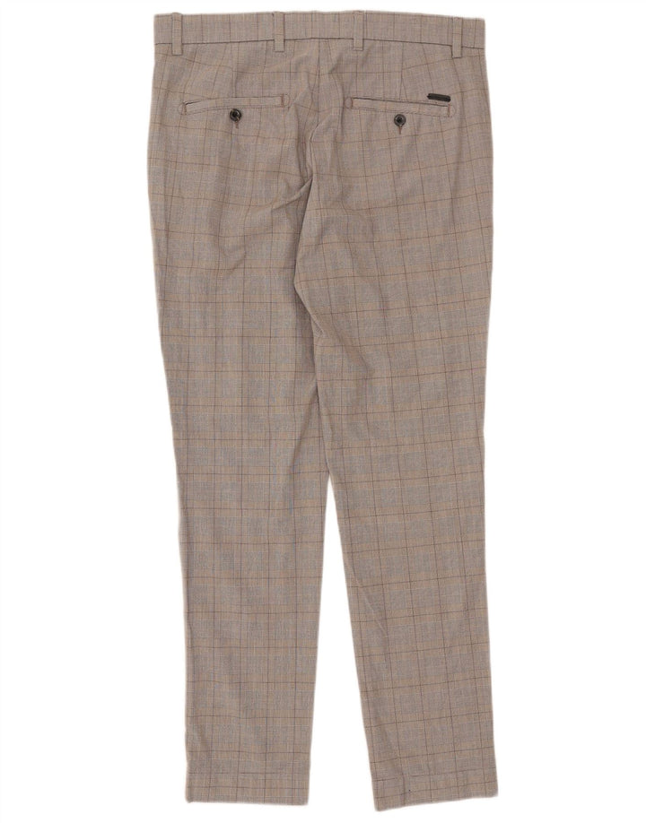 Pantaloni de costum slim pentru bărbați Jack & Jones L33 L32 gri check