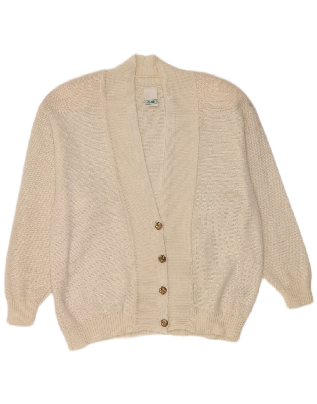 Pulover cardigan supradimensionat pentru femei Canda UK 16, mare, alb, acrilic