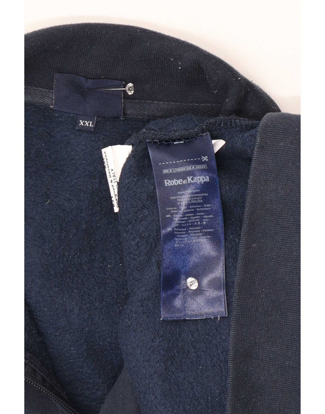 Jachetă de trening pentru bărbați Kappa, bumbac albastru 2XL