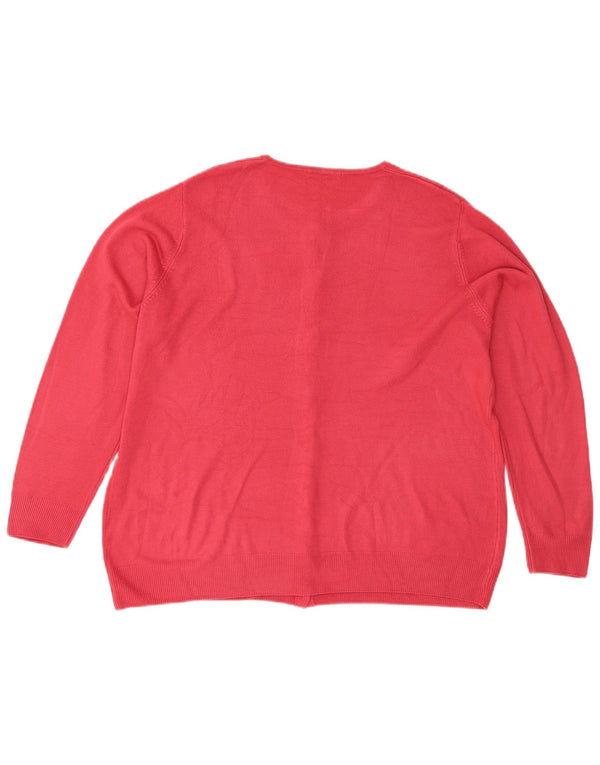 Pulover cardigan pentru femei Marks & Spencer UK 22 3XL roz acrilic