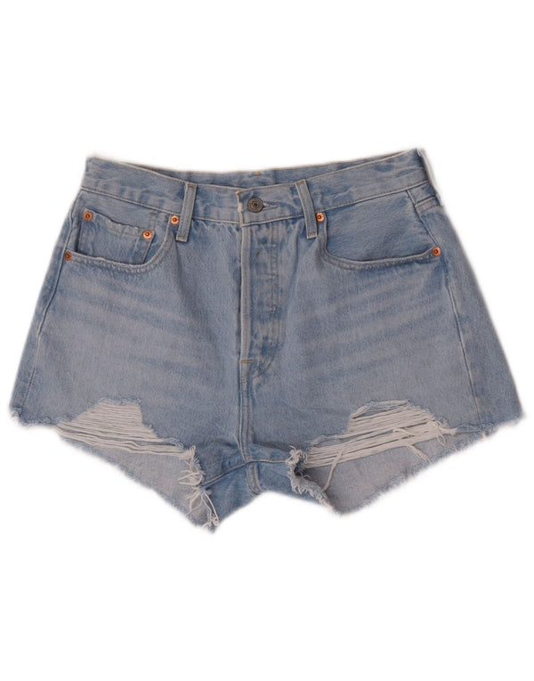 Pantaloni fierbinți Levi's 501 Denim Distressed W28 Medium Blue