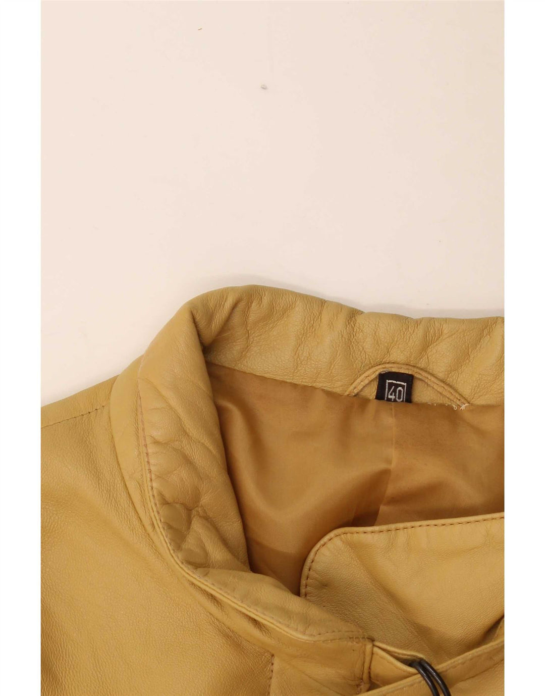 Jachetă de piele vintage pentru femei EU 40 din piele galbenă medie