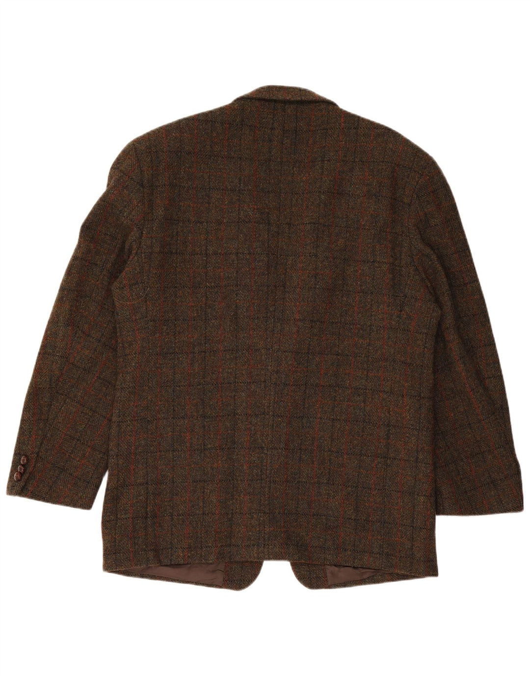 Jachetă pentru bărbați HARRIS TWEED, cu 2 nasturi, IT 54 2XL, lână nouă, cu carouri maro