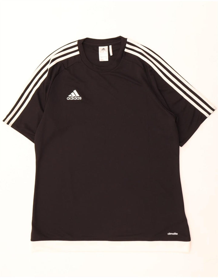 Tricou Adidas Climalite pentru bărbați Top mare, negru, poliester color bloc