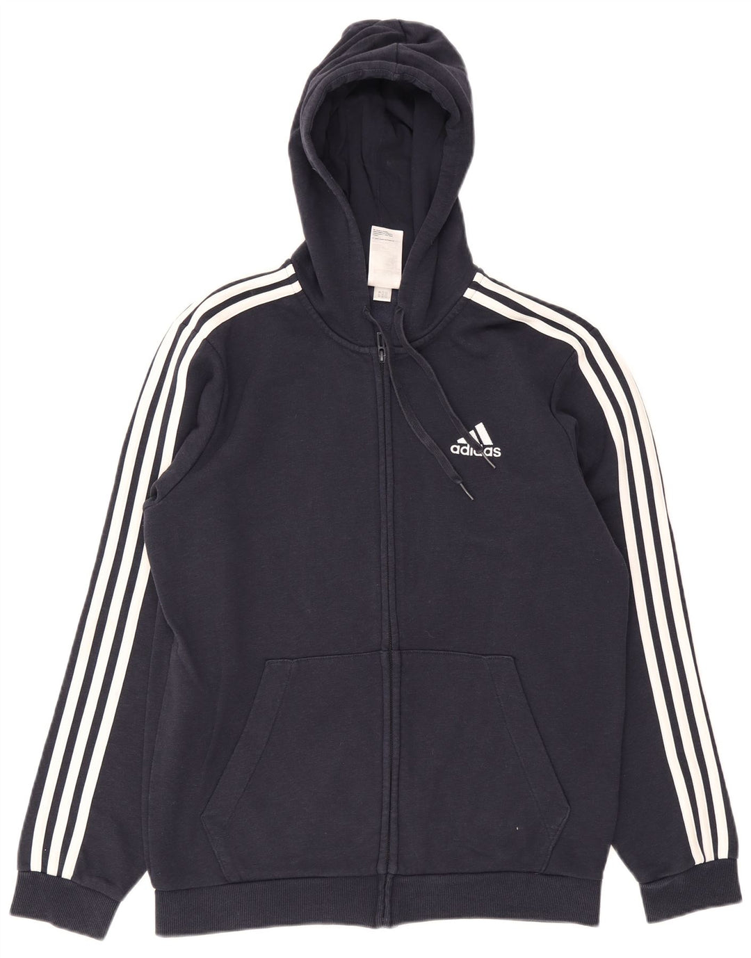 Pulover Adidas pentru bărbați, cu fermoar, bumbac, albastru, mediu