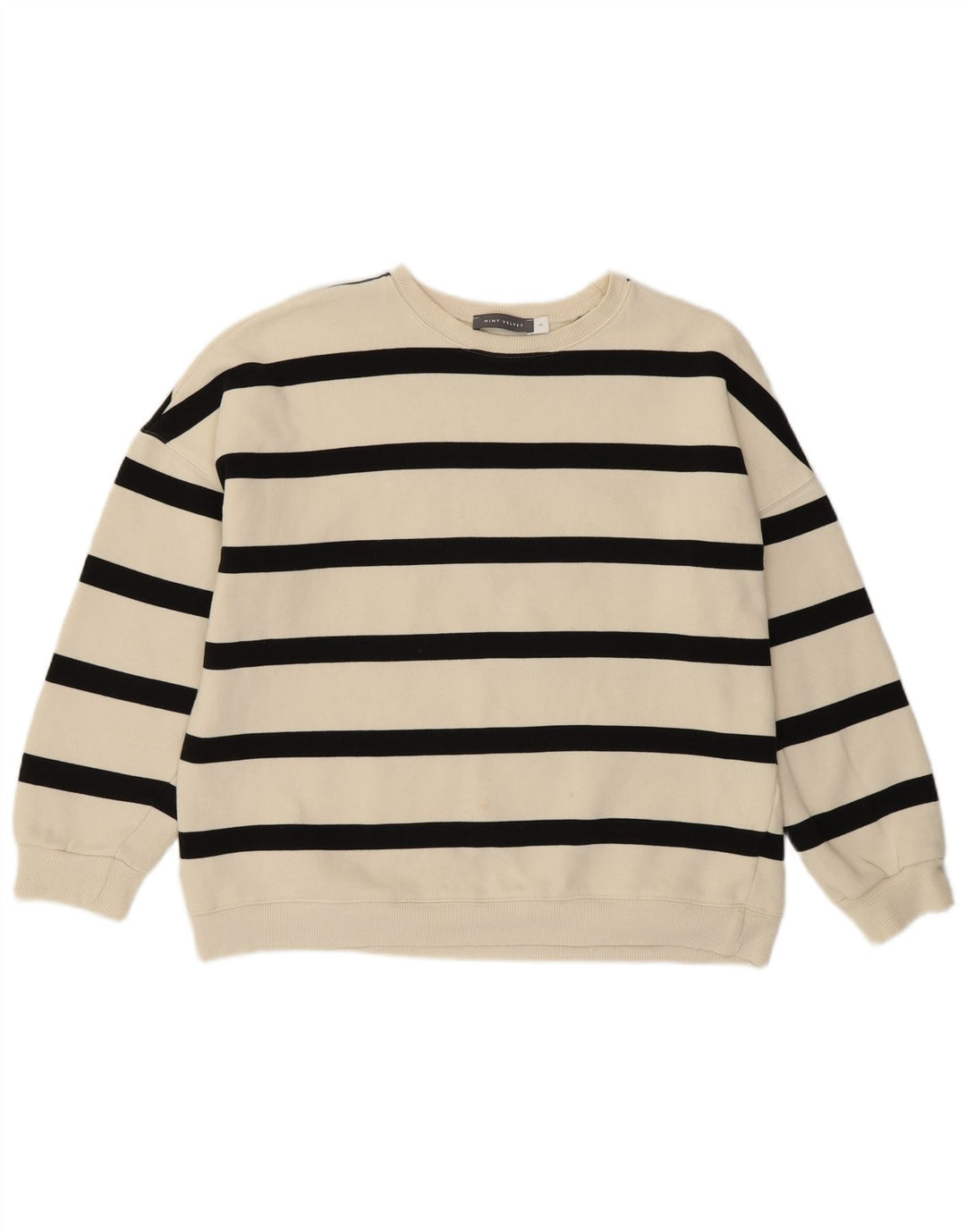 MINT VELVET Pulover pentru femei UK 14 Bumbac cu dungi albe medii