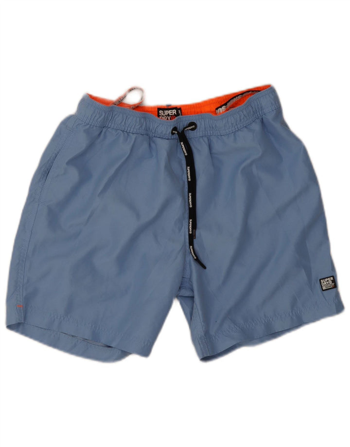 Pantaloni scurți de înot Superdry pentru bărbați, poliester albastru mediu