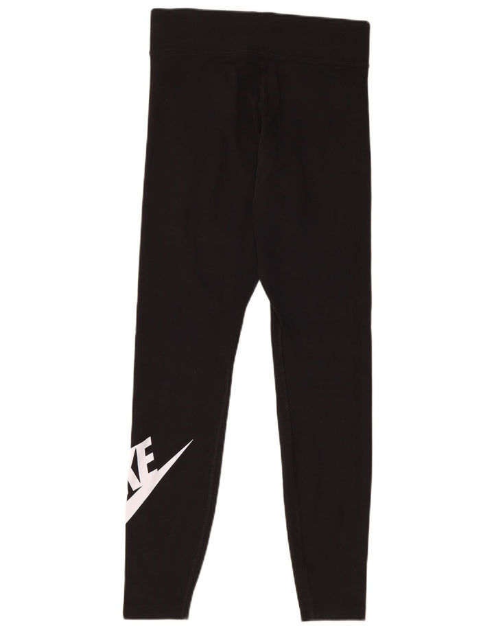 Leggings grafic NIKE pentru femei UK 8, bumbac negru mic