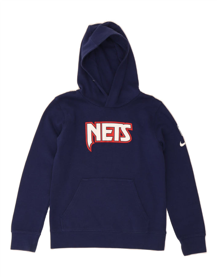 NIKE Boys Hoodie Jumper 10-11 Years Medium Navy Blue Vintage Nike and Second-Hand Nike from Messina Hembry 
