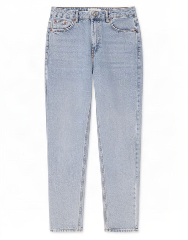 Topshop Blugi Mom Tapered pentru femei W28 L26 Bumbac albastru