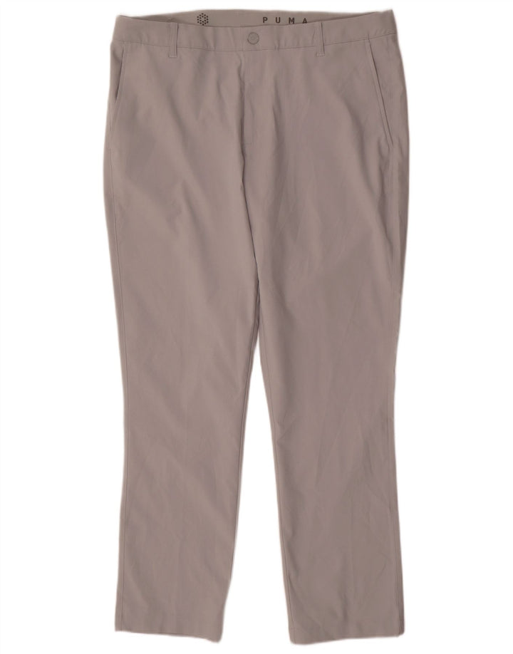 Pantaloni chino drepți Puma pentru bărbați W36 L30 poliester gri