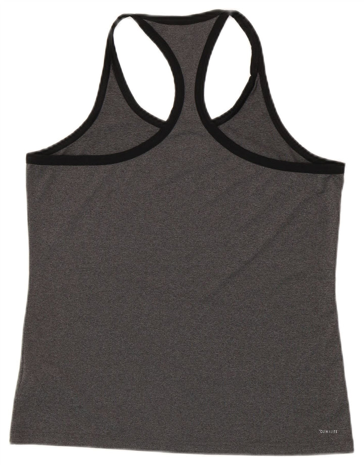 ADIDAS Climalite Graphic Vest Top pentru femei UK 12/14 Medium Gri Poliester
