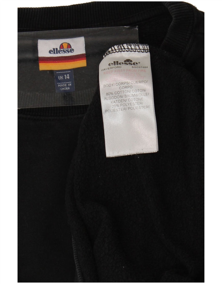 Pulover supradimensionat pentru femei Ellesse UK 14, mare, negru, bumbac