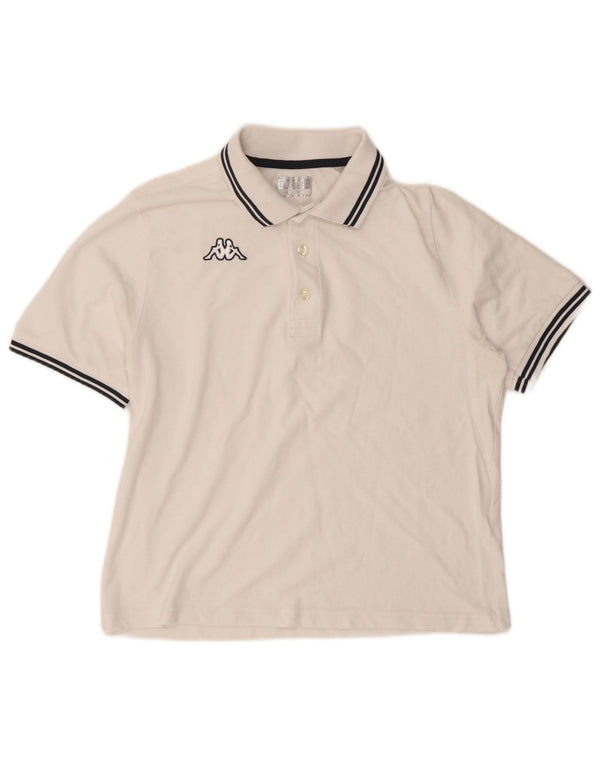 Tricou polo pentru bărbați Kappa, alb mediu