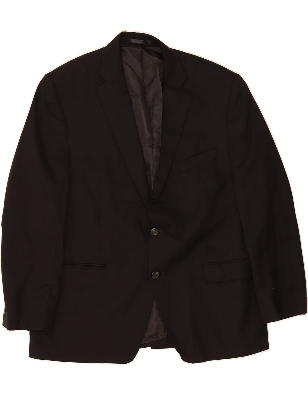 CHAPS Mens 2 Button 3/4 Sleeve Blazer Jacket UK 44 2XL Black Wool Vintage Chaps and Second-Hand Chaps from Messina Hembry 
