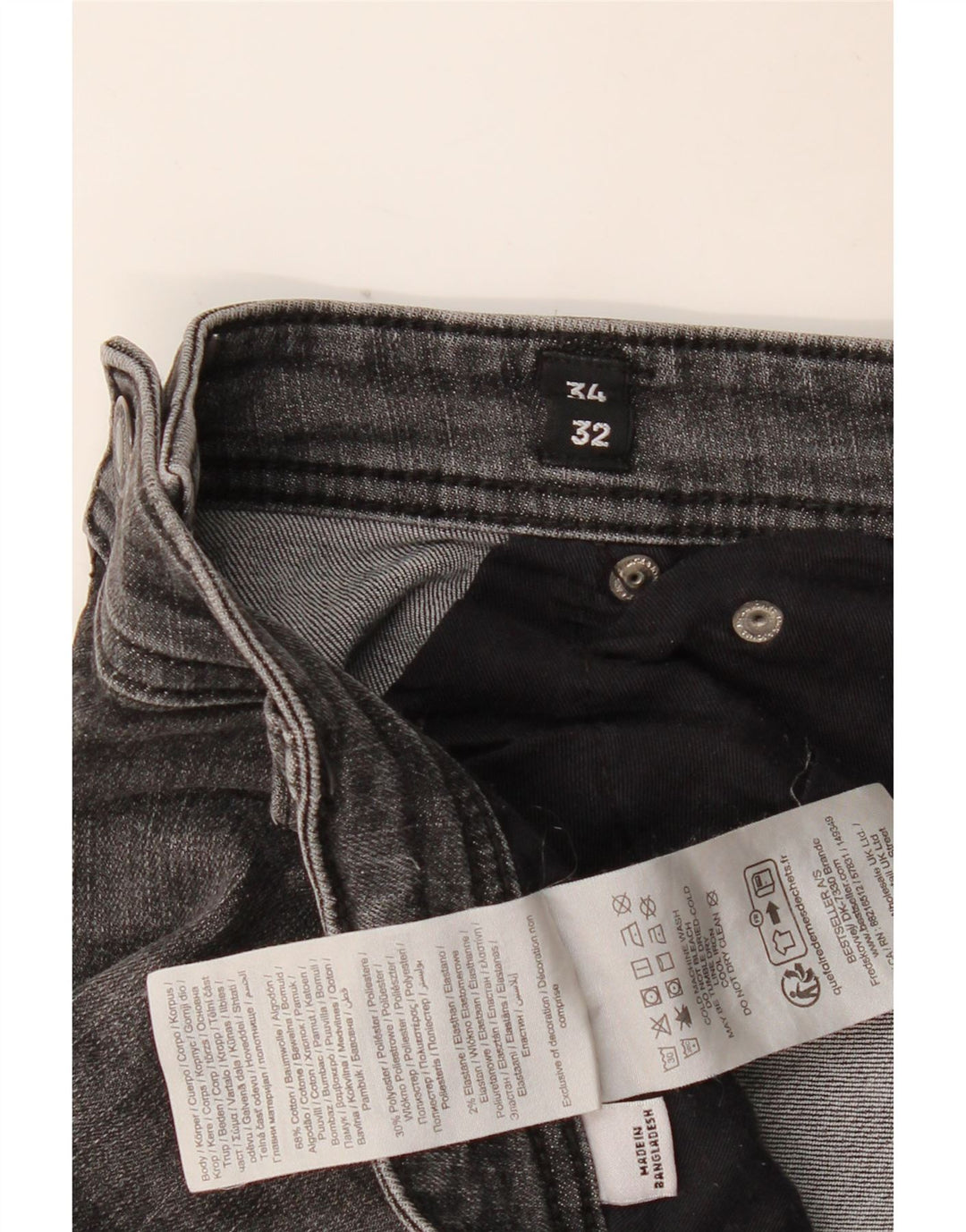 JACK & JONES Blugi slim GLENN pentru bărbați W34 L32 bumbac gri