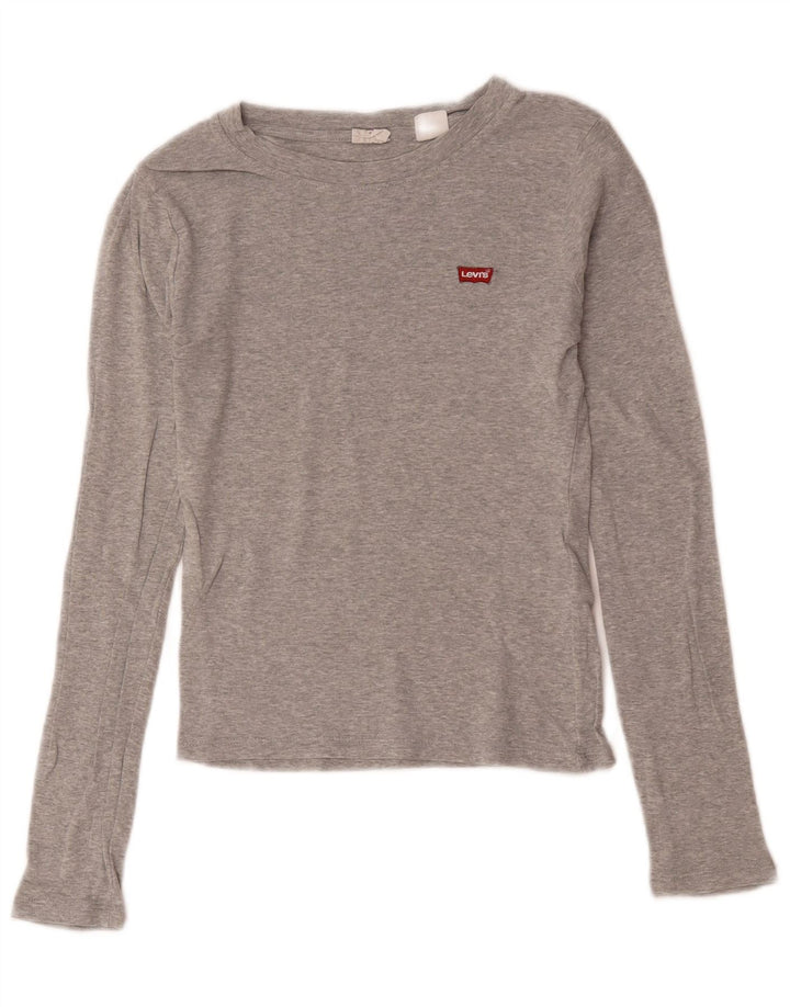 Top femei Levi's cu mânecă lungă UK 2 2XS bumbac gri