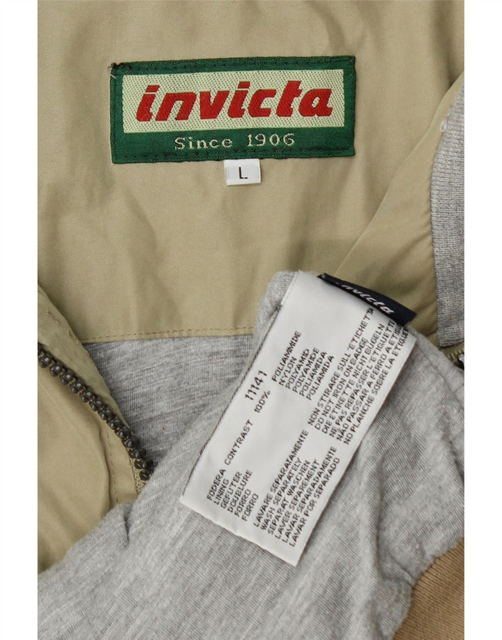 Invicta Bomber Jacket pentru bărbați UK 40 Large Kaki Poliamidă