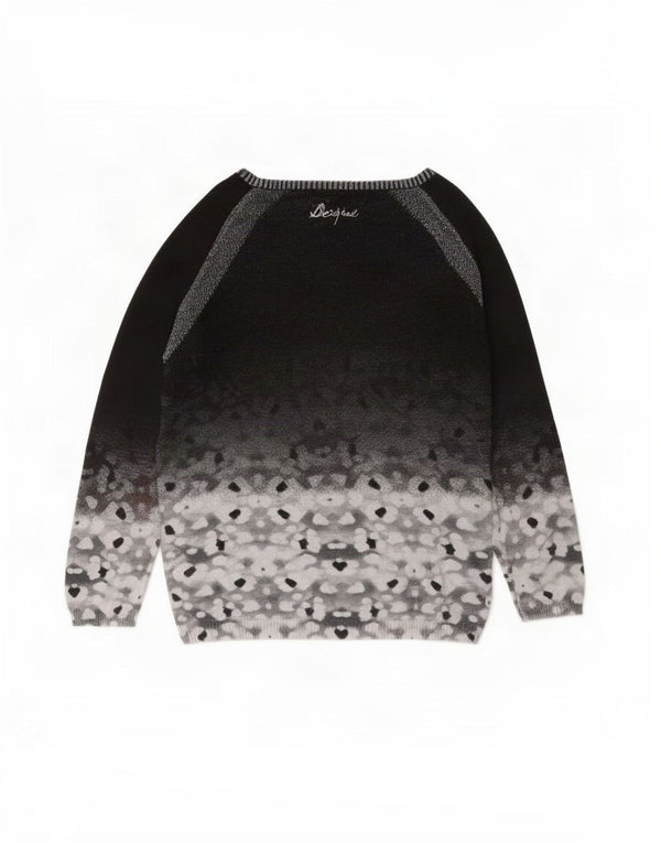 Pulover Desigual pentru femei, cu grafică, cu gât de barcă, UK 16, mare, negru, floral