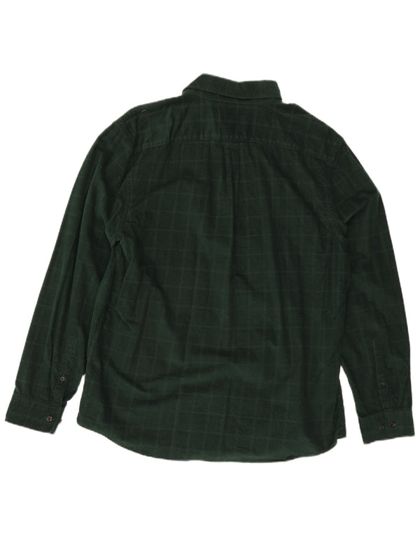 Marks & Spencer Mens Shirt XL Green Check Cotton