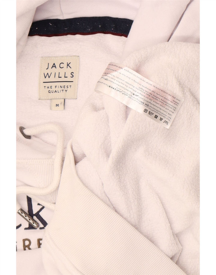 Pulover Jack Wills pentru bărbați cu capota, alb mediu, bumbac