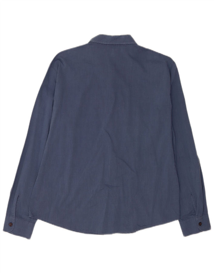 Cămașă Benetton pentru femei UK 16 mare din bumbac bleumarin