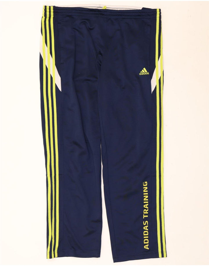 Pantaloni de trening cu grafic pentru bărbați Adidas, mari, bleumarin, color block