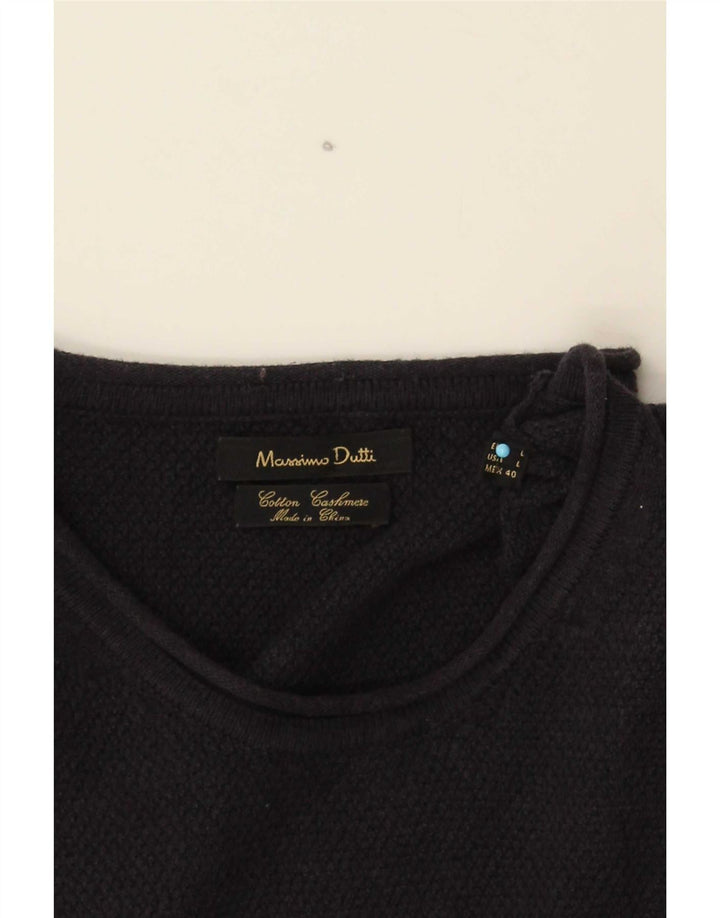 Pulover Massimo Dutti pentru bărbați, cu gât crew, bumbac mare, albastru bleumarin