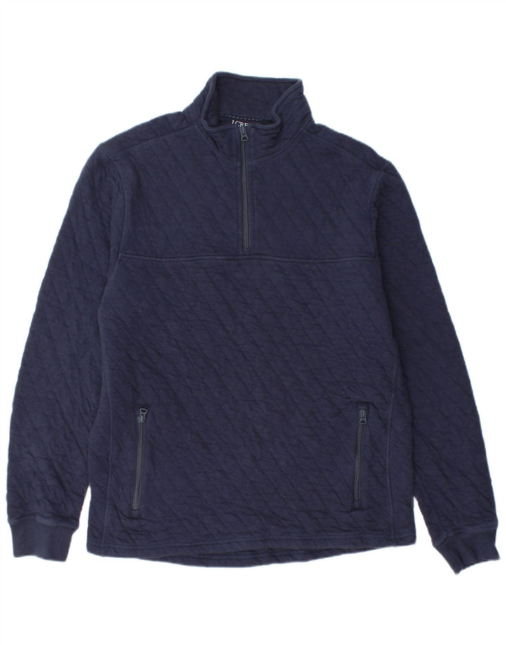 Hanorac pentru bărbați J. Crew, cu fermoar, cu gât, bumbac mediu albastru bleumarin