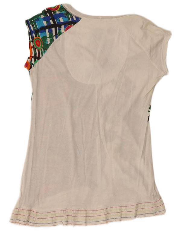 Tricou grafic Desigual pentru femei Top UK 18 XL Alb Floral