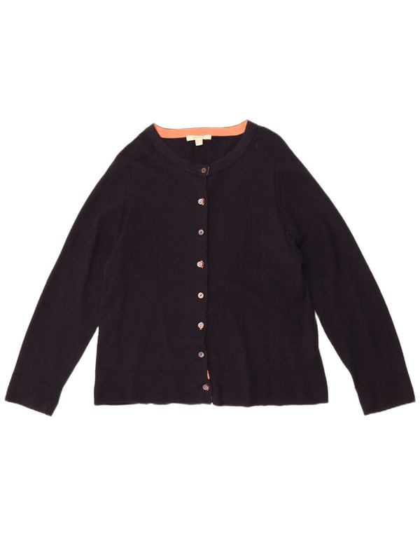 White Stuff Pulover Crop Cardigan pentru Femei UK 14 Mare Lână bleumarin