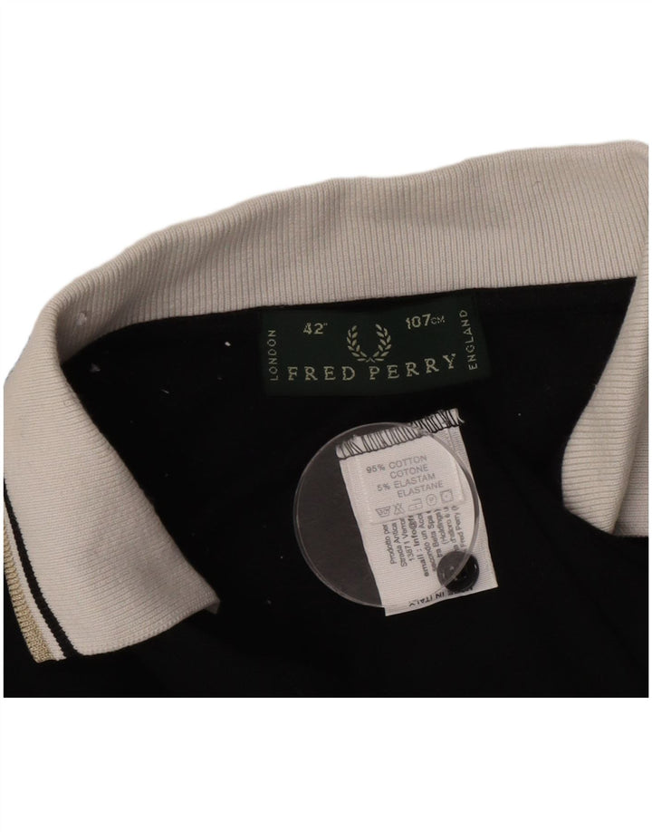 Cămașă polo Fred Perry pentru bărbați, bumbac color bloc mediu, negru